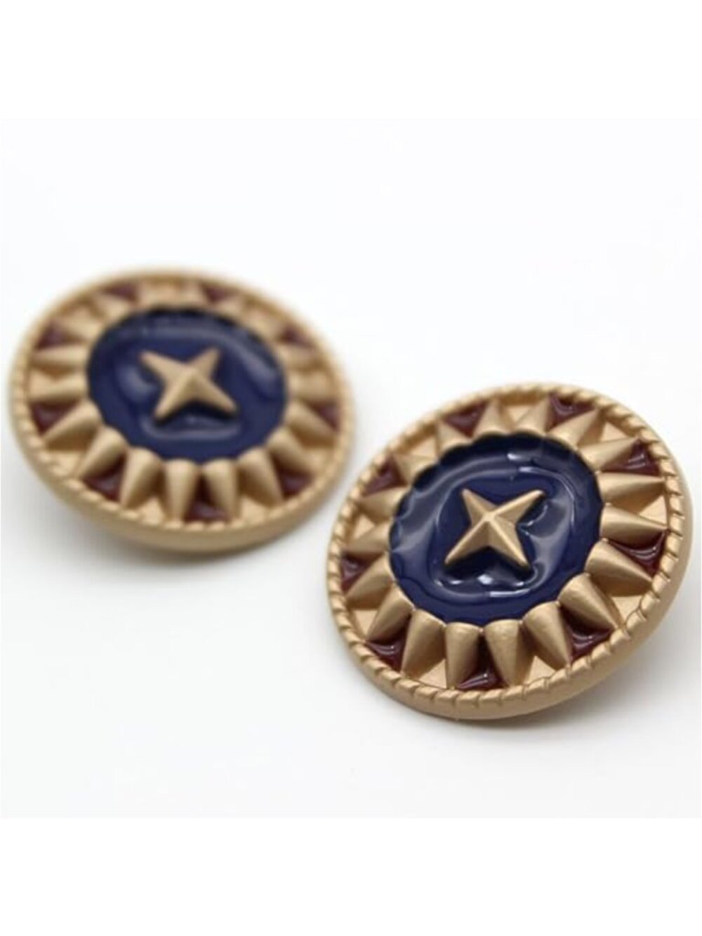 3PCS Goldtone Metal Round Pearl Buttons for Coats Crafts Sewing